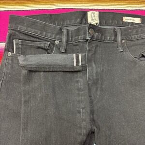 Hiroshi Kato Jeans Mens 36 (Fit: 32x31) Black Raw Selvedge Slim Straight Leg USA